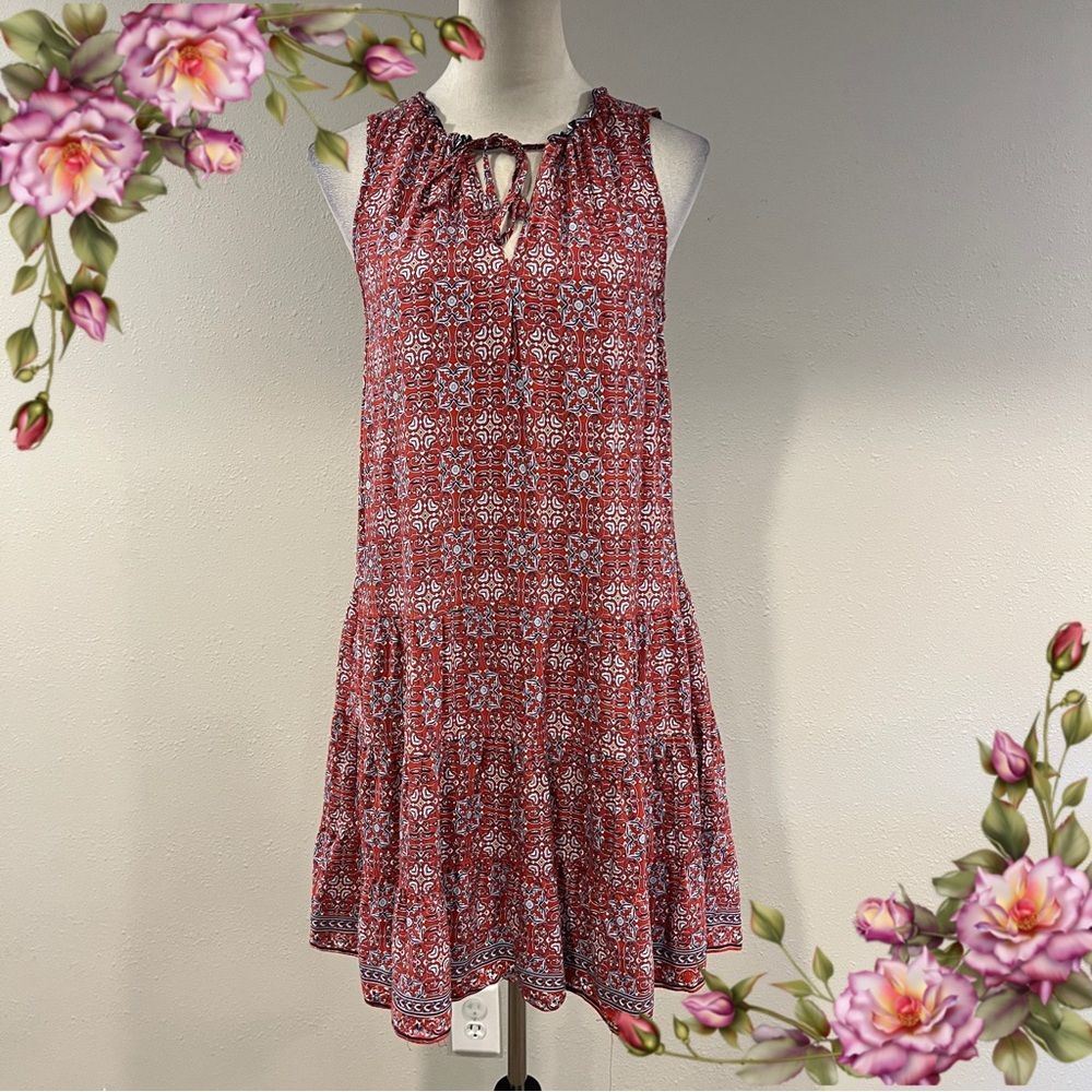 Max Studio Sleeveless a-line floral‎ mini Dress size large